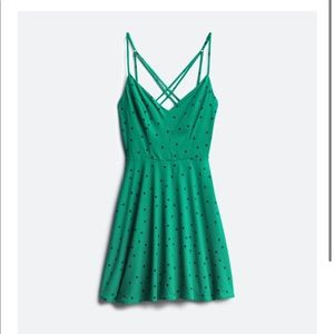 Green polka dotted dress! Worn once. Size M.